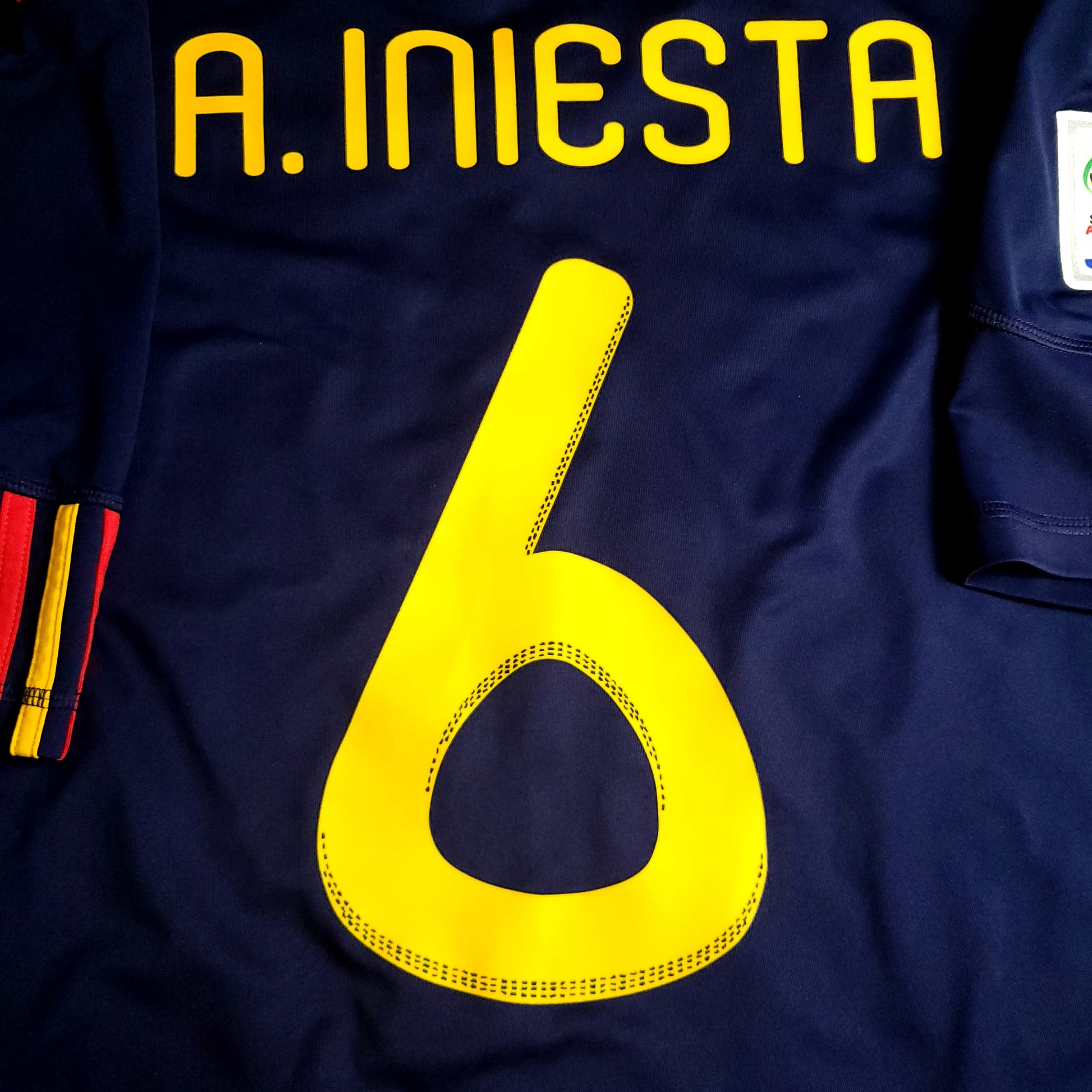 Iniesta Spain 2010 WORLD CUP Final Away Soccer Jersey M SKU# P47896 - ForeverSoccerJerseys