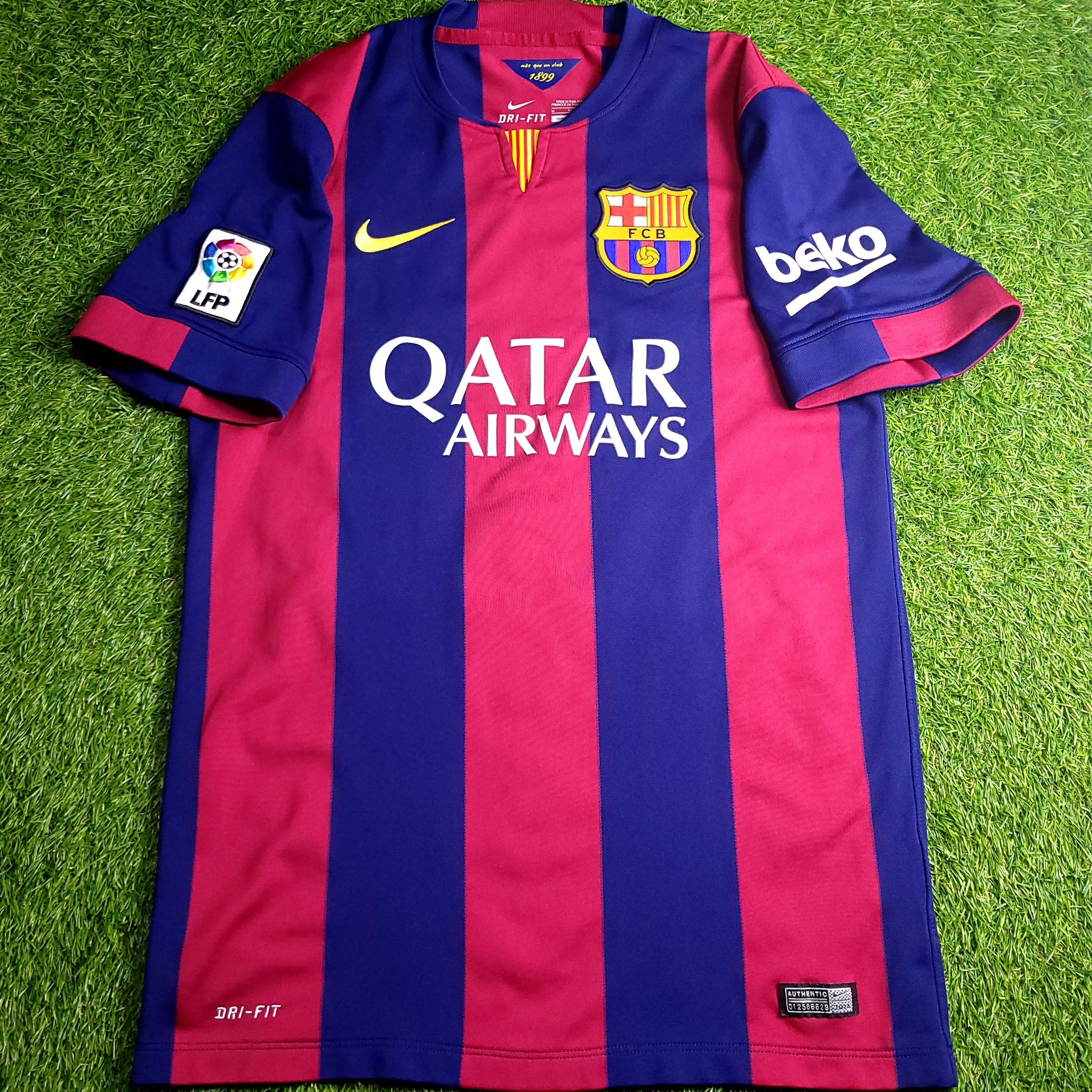 Neymar Barcelona 2014 2015 TREBLE Soccer Jersey M SKU# 610594-422 - ForeverSoccerJerseys