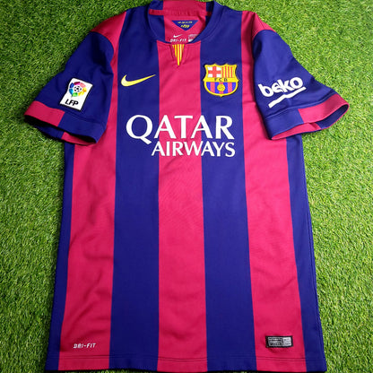 Neymar Barcelona 2014 2015 TREBLE Soccer Jersey M SKU# 610594-422 - ForeverSoccerJerseys