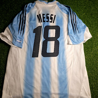 Messi Argentina 2004 2005 DEBUT Home Soccer Jersey L SKU# 645789 - ForeverSoccerJerseys