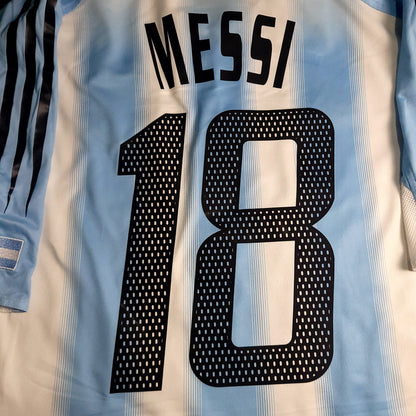 Messi Argentina 2004 2005 DEBUT Home Soccer Jersey L SKU# 645789 - ForeverSoccerJerseys
