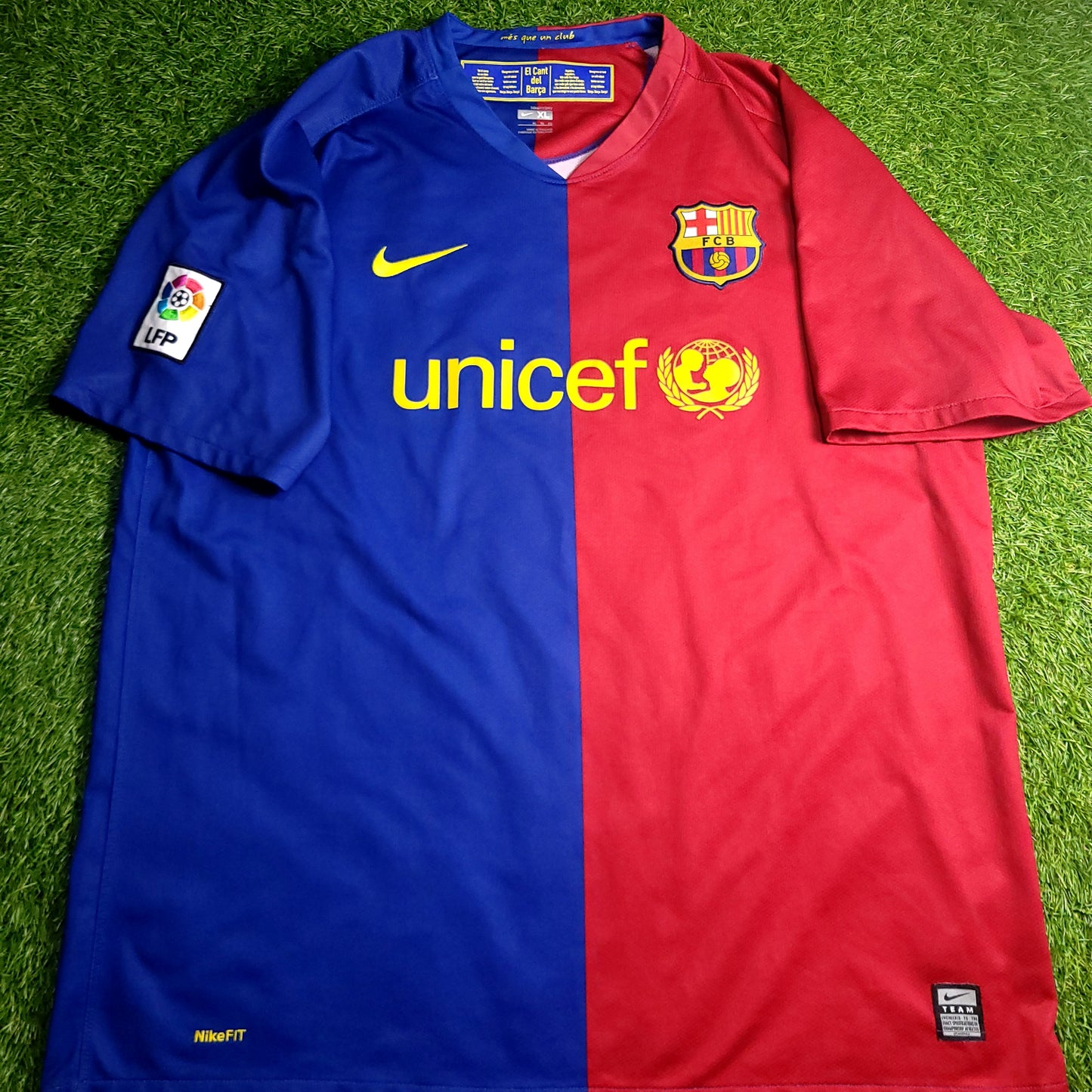 Messi Barcelona TREBLE 2008 2009 Soccer Jersey XL SKU# 286784-655 - ForeverSoccerJerseys