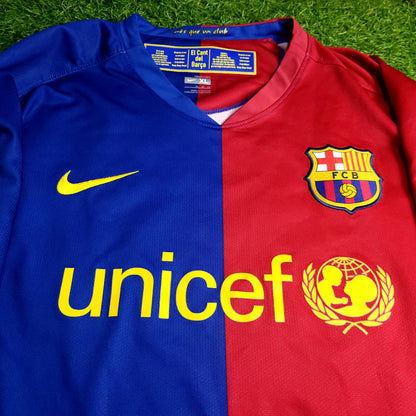 Messi Barcelona TREBLE 2008 2009 Soccer Jersey XL SKU# 286784-655 - ForeverSoccerJerseys
