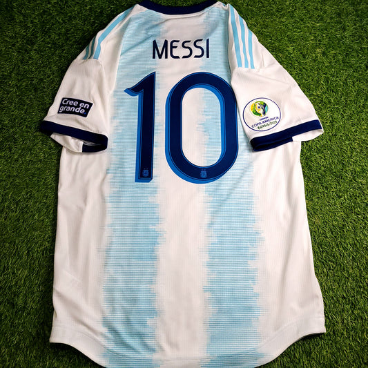 Messi Argentina 2019 COPA AMERICA PLAYER ISSUE Soccer Jersey M SKU# DP0225
