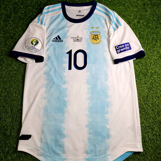 Messi Argentina 2019 COPA AMERICA PLAYER ISSUE Soccer Jersey M SKU# DP0225