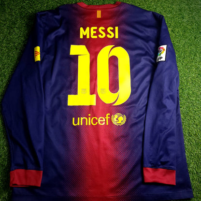 Messi Barcelona 2012 2013 Long Sleeve Soccer Jersey XL SKU# 478324-410