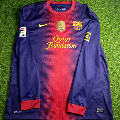 Messi Barcelona 2012 2013 Long Sleeve Soccer Jersey XL SKU# 478324-410