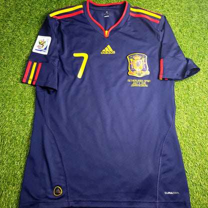 Villa Spain 2010 WORLD CUP FINAL Away Soccer Jersey M SKU# P47896 - ForeverSoccerJerseys
