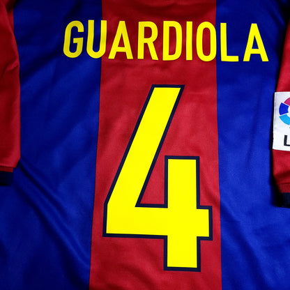 Guardiola Barcelona 1998 1999 Home Soccer Jersey L