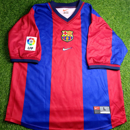 Guardiola Barcelona 1998 1999 Home Soccer Jersey L
