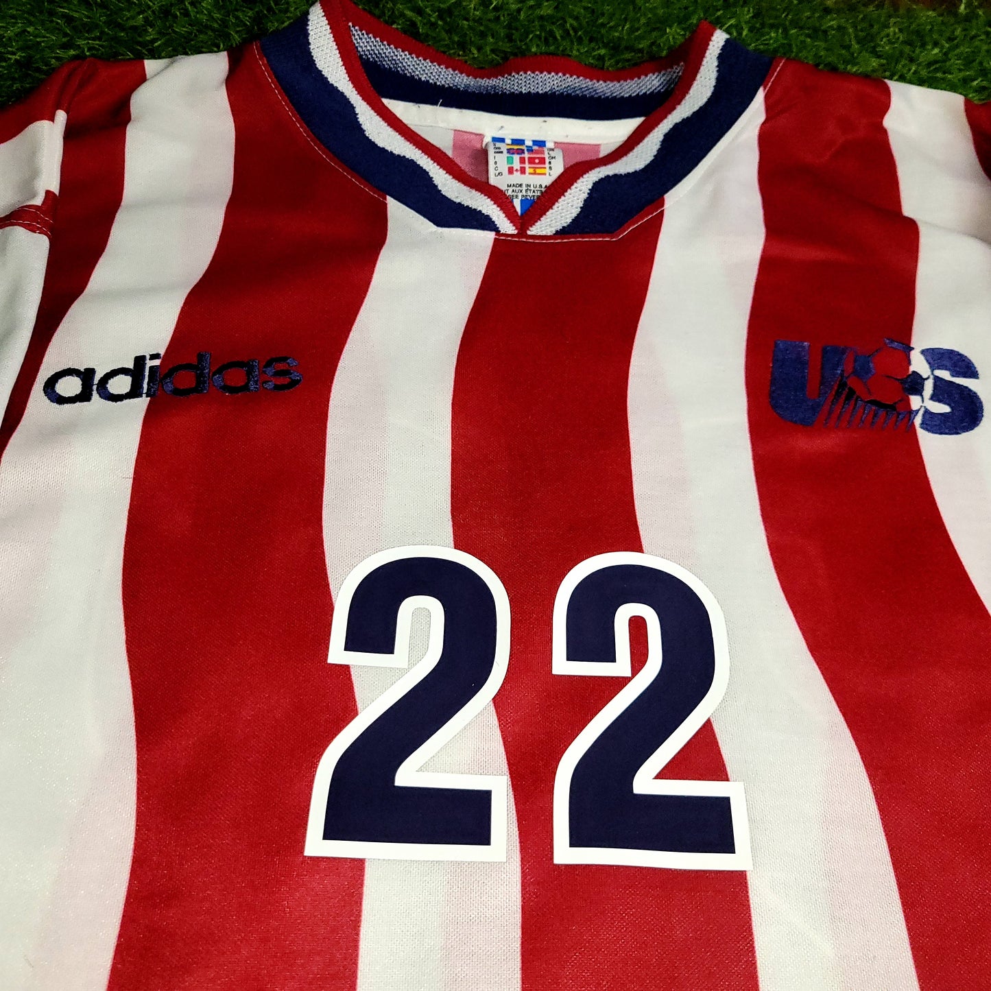 Lalas USA US 1994 WORLD CUP Adidas Home Soccer Jersey L