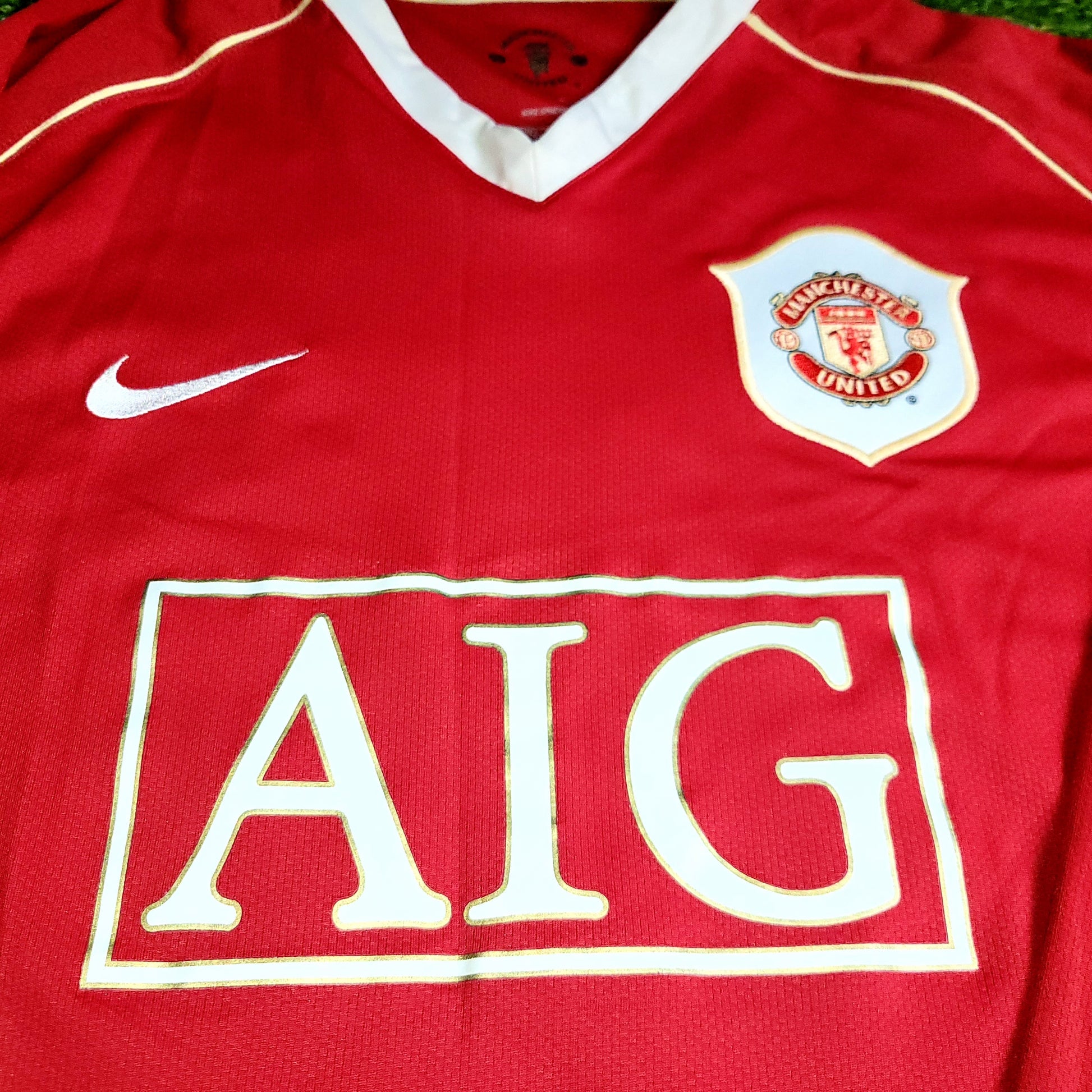 Cristiano Ronaldo Manchester United 2006 2007 UEFA Home Long Sleeve Jersey L SKU# H6DHA 146815 - ForeverSoccerJerseys
