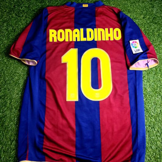 Ronaldinho Barcelona Anniversary 2007 2008 Soccer Jersey L SKU# 237741-655 - ForeverSoccerJerseys