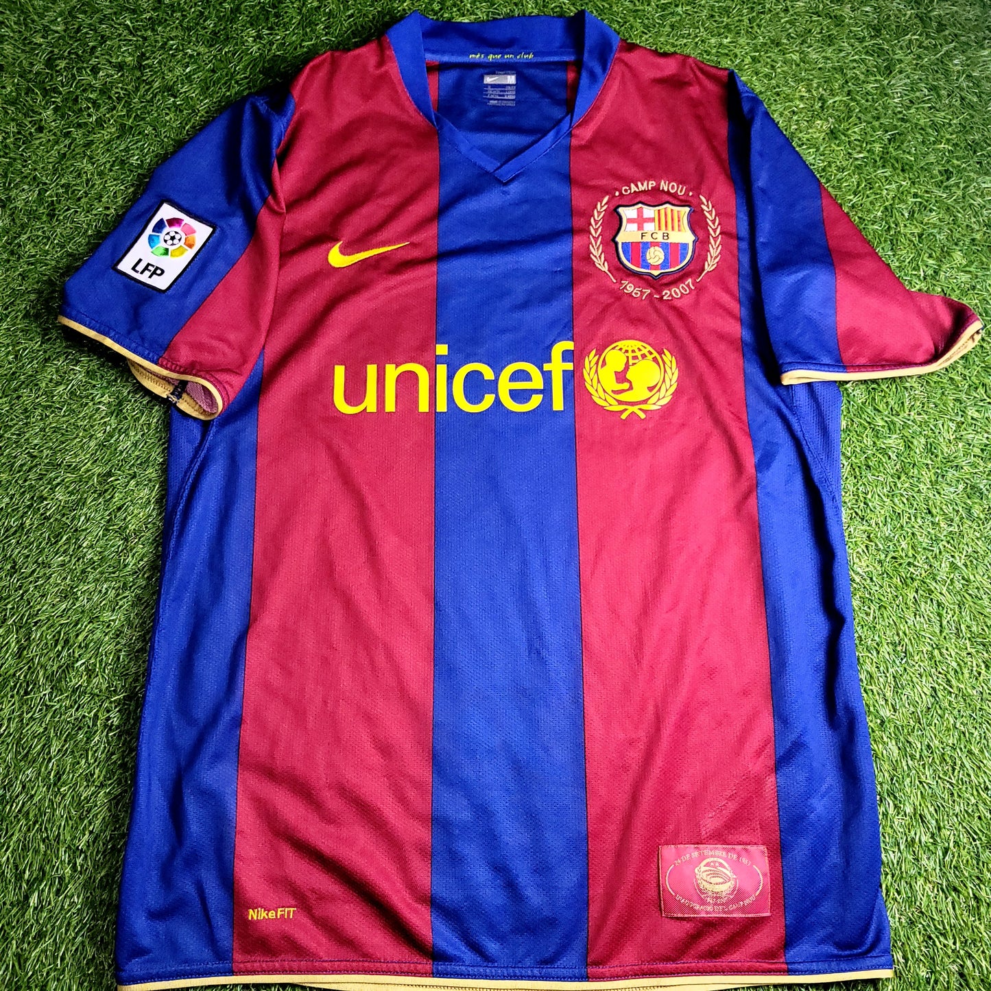 Messi Barcelona 2007 2008 Anniversary Soccer Jersey M SKU# 237741-655 - ForeverSoccerJerseys