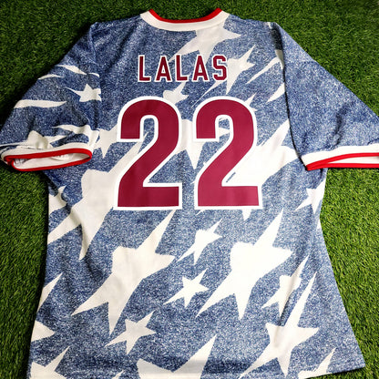 Lalas USA 1994 World Cup US Blue Denim Away Soccer Jersey XL - ForeverSoccerJerseys