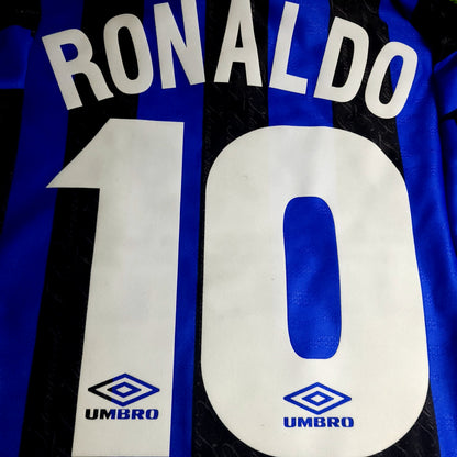 Ronaldo Inter Milan 1997 1998 DEBUT Umbro Soccer Jersey XL - ForeverSoccerJerseys