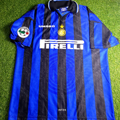 Ronaldo Inter Milan 1997 1998 DEBUT Umbro Soccer Jersey XL - ForeverSoccerJerseys