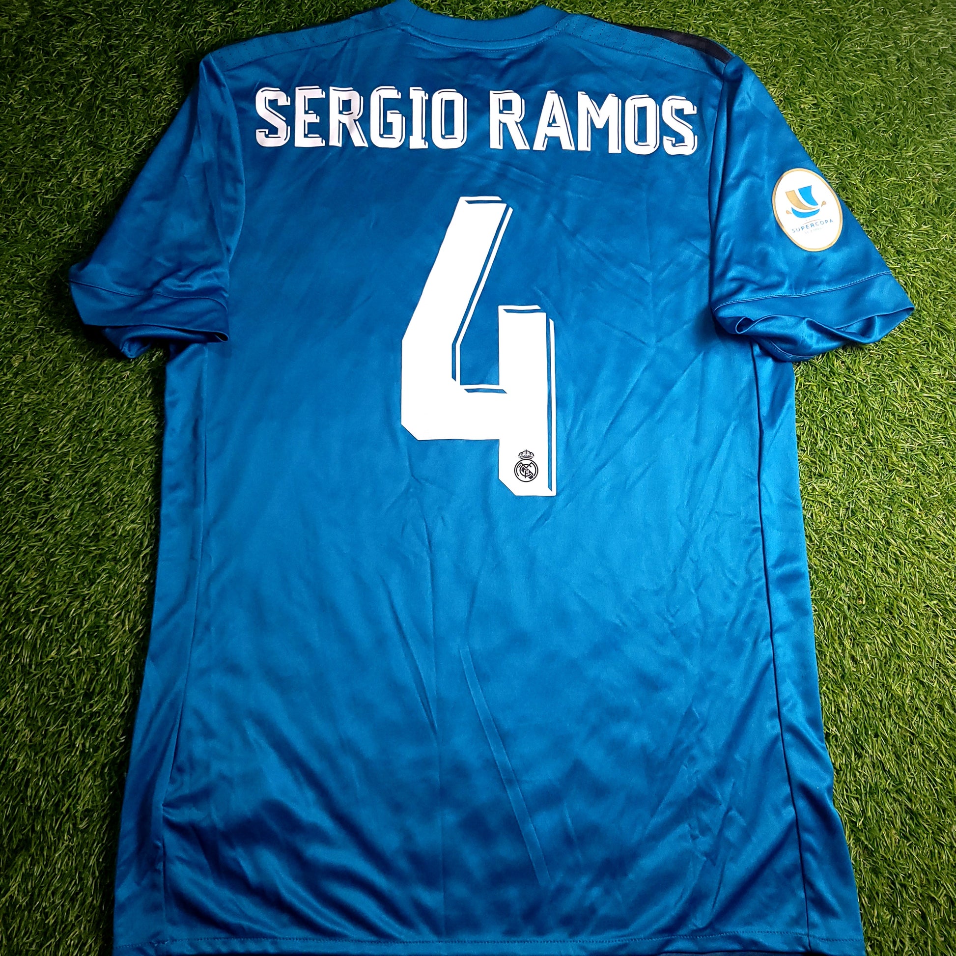 Ramos Real Madrid 2017 2018 SUPERCUP Third Soccer Jersey M SKU# BR3539 - ForeverSoccerJerseys