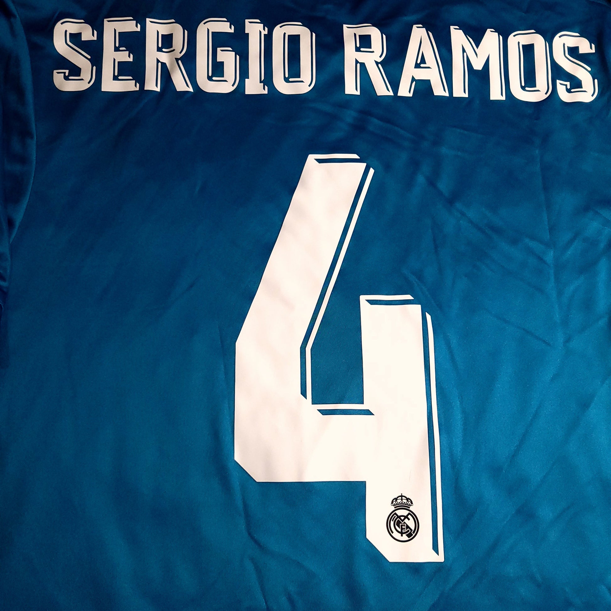 Ramos Real Madrid 2017 2018 SUPERCUP Third Soccer Jersey M SKU# BR3539 - ForeverSoccerJerseys