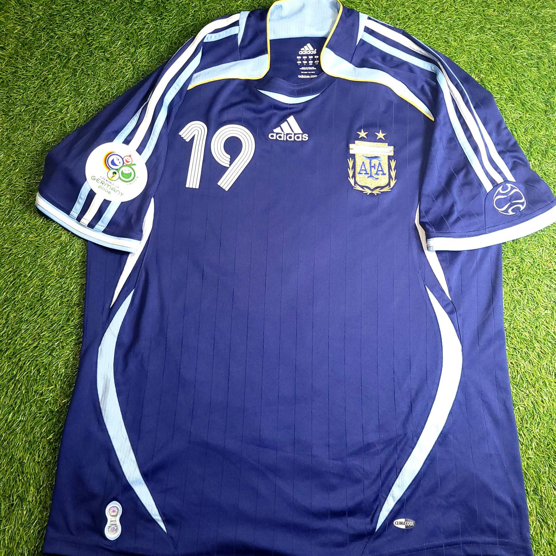 Messi Argentina 2006 WORLD CUP Away Soccer Jersey L SKU# 069519 - ForeverSoccerJerseys