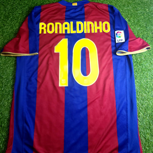 Ronaldinho Barcelona Anniversary 2007 2008 Soccer Jersey XL SKU# 237741-655 - ForeverSoccerJerseys