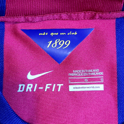 Messi Barcelona 2014 2015 TREBLE Soccer Jersey L SKU# 610594-422 - ForeverSoccerJerseys