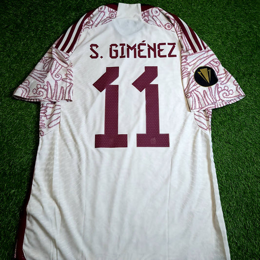 Gimenez Mexico 2022 2023 GOLD CUP Player Issue Away Soccer Jersey L SKU# HD9313