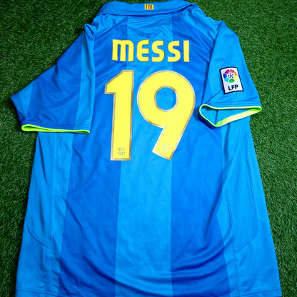 Messi Barcelona Anniversary 2007 2008 Away Soccer Jersey L SKU# 237743-414 - ForeverSoccerJerseys