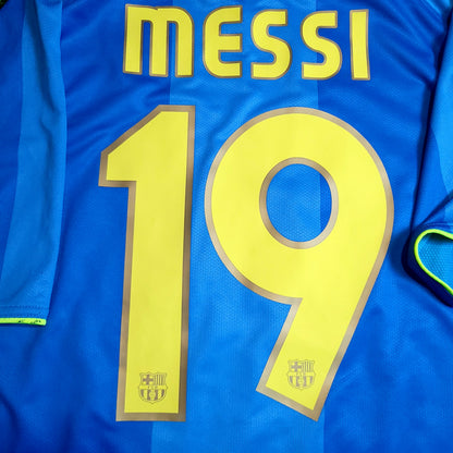Messi Barcelona Anniversary 2007 2008 Away Soccer Jersey L SKU# 237743-414 - ForeverSoccerJerseys