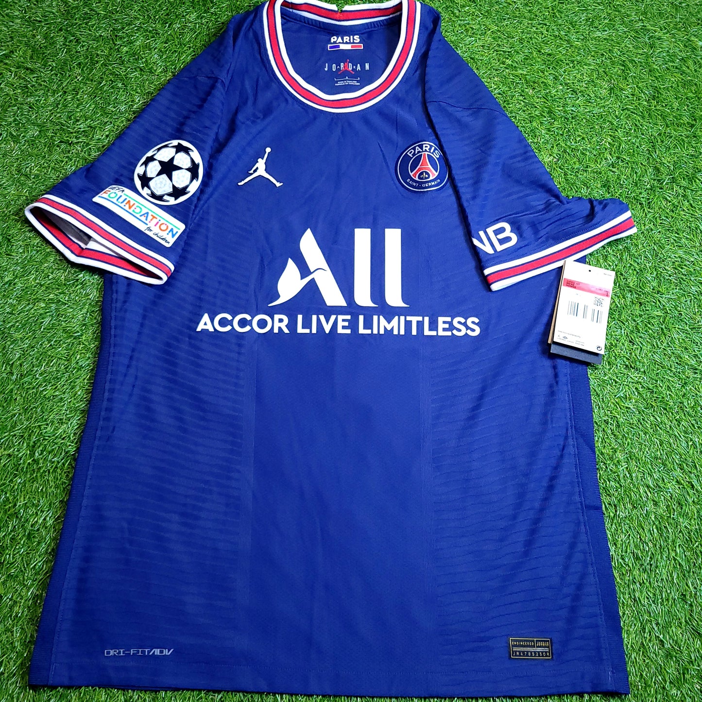 Messi Paris Saint Germain PSG Jordan 2021 2022 UEFA DEBUT Soccer Jersey BNWT L SKU# CV7851-411