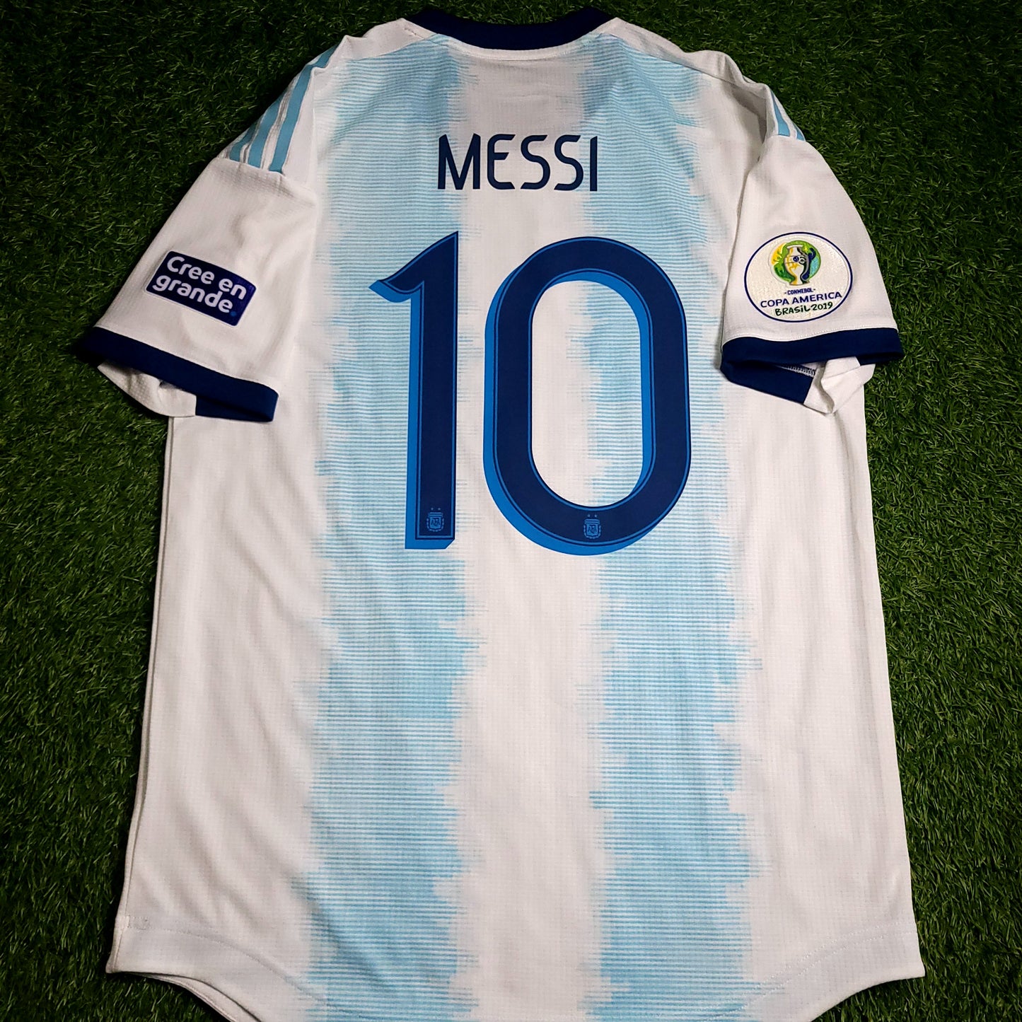 Messi Argentina 2019 COPA AMERICA PLAYER ISSUE Soccer Jersey M SKU# DP0225 - ForeverSoccerJerseys