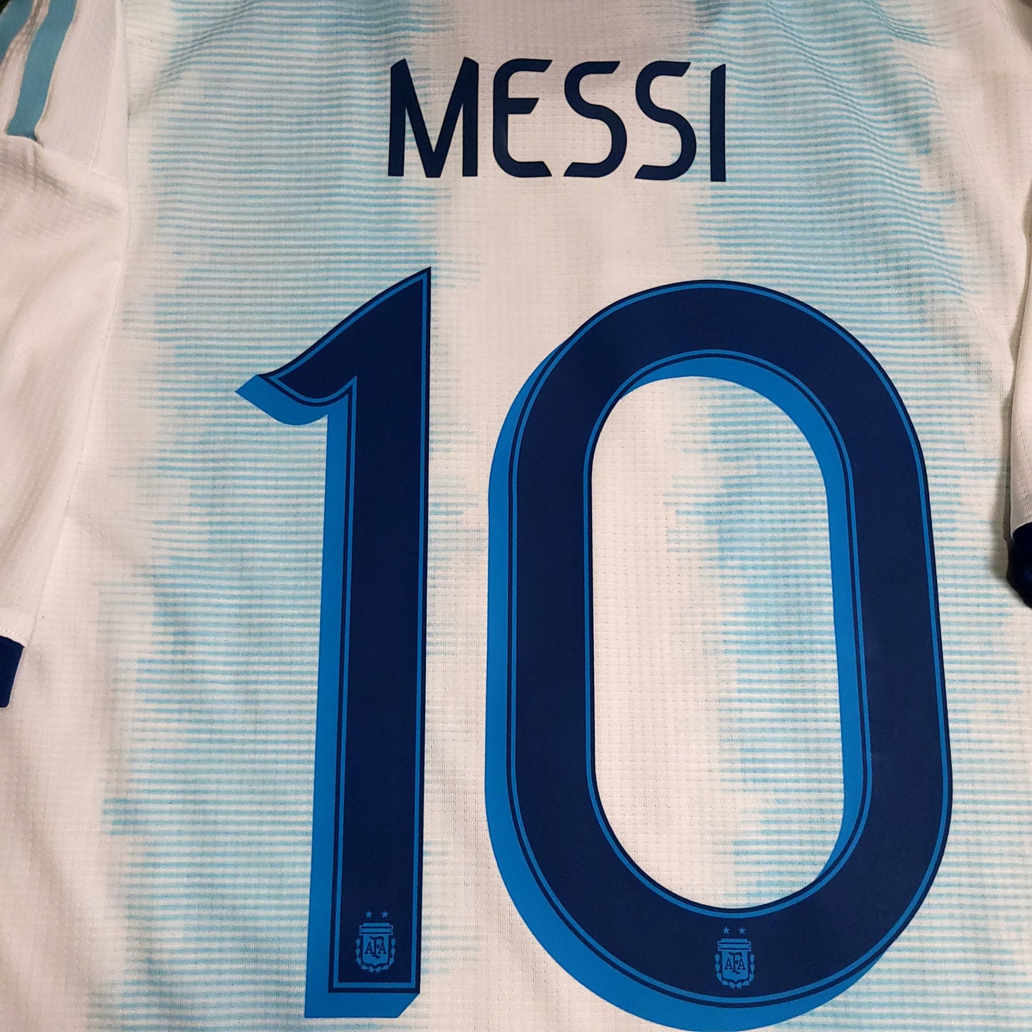 Messi Argentina 2019 COPA AMERICA PLAYER ISSUE Soccer Jersey M SKU# DP0225 - ForeverSoccerJerseys