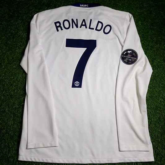 Cristiano Ronaldo Manchester United UEFA FINAL 2008 2009 Away Long Sleeve Soccer Jersey M SKU# 287613-105 - ForeverSoccerJerseys