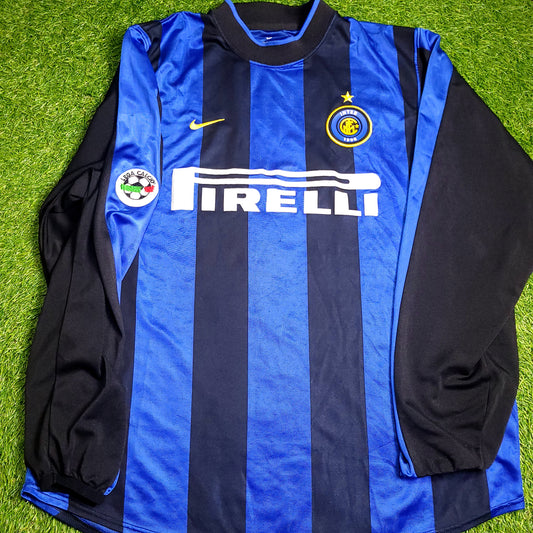 Ronaldo Inter Milan 2000 2001 Long Sleeve Soccer Jersey XL