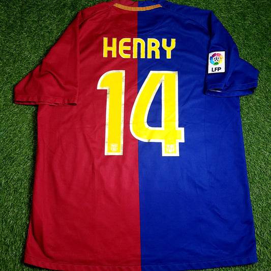 Henry Barcelona TREBLE 2008 2009 Soccer Jersey L SKU# 286784-655