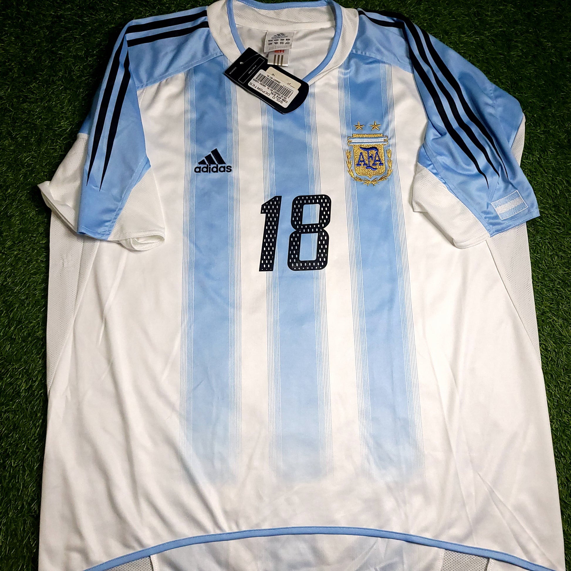 Messi Argentina 2004 2005 DEBUT Soccer Jersey BNWT XL SKU# 540097 - ForeverSoccerJerseys
