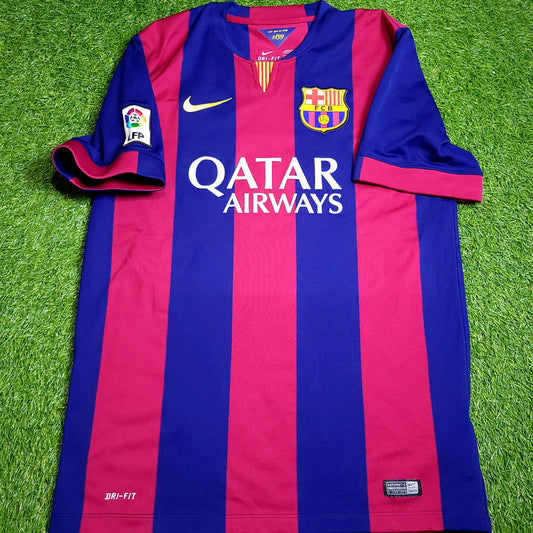 Iniesta Barcelona 2014 2015 TREBLE SEASON Soccer Jersey L SKU# 610594-422