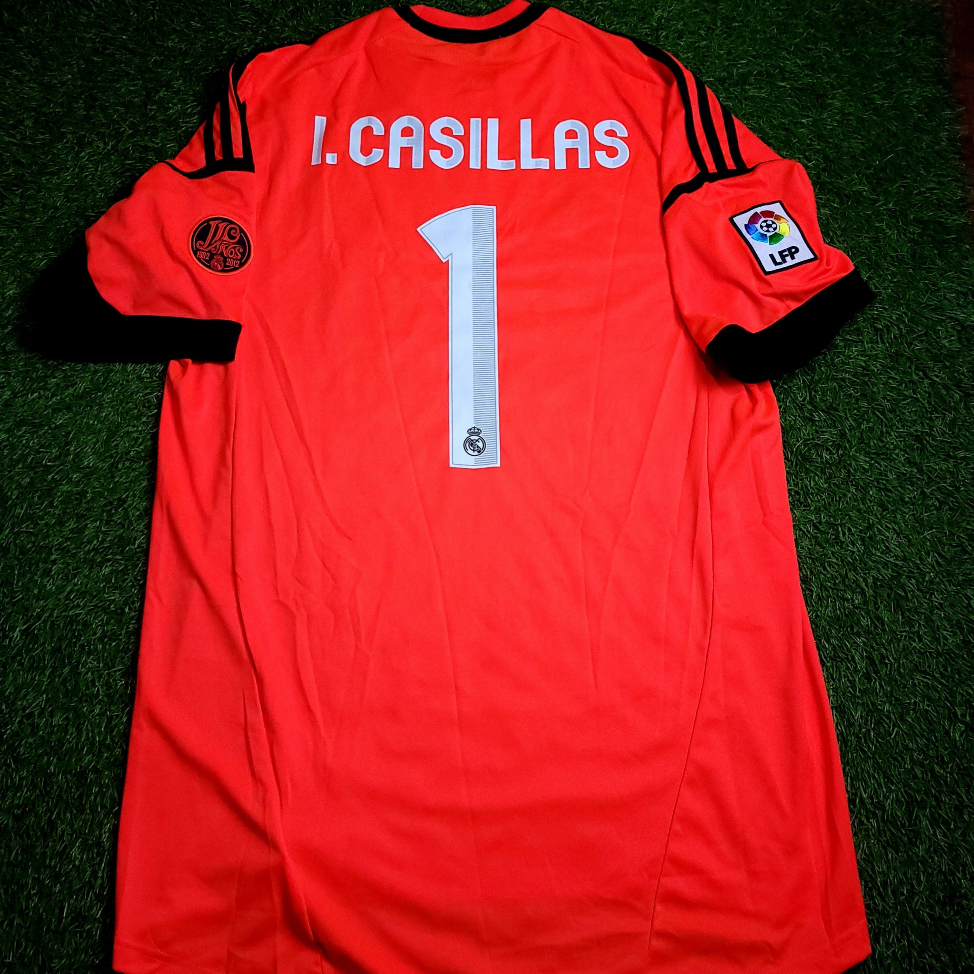 Casillas Real Madrid 2012 2013 Anniversary Soccer Jersey L SKU# W41868 - ForeverSoccerJerseys