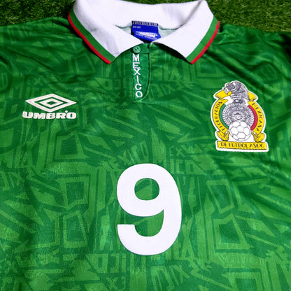 Hugo Sanchez Mexico Umbro 1993 COPA AMERICA Soccer Jersey L - ForeverSoccerJerseys