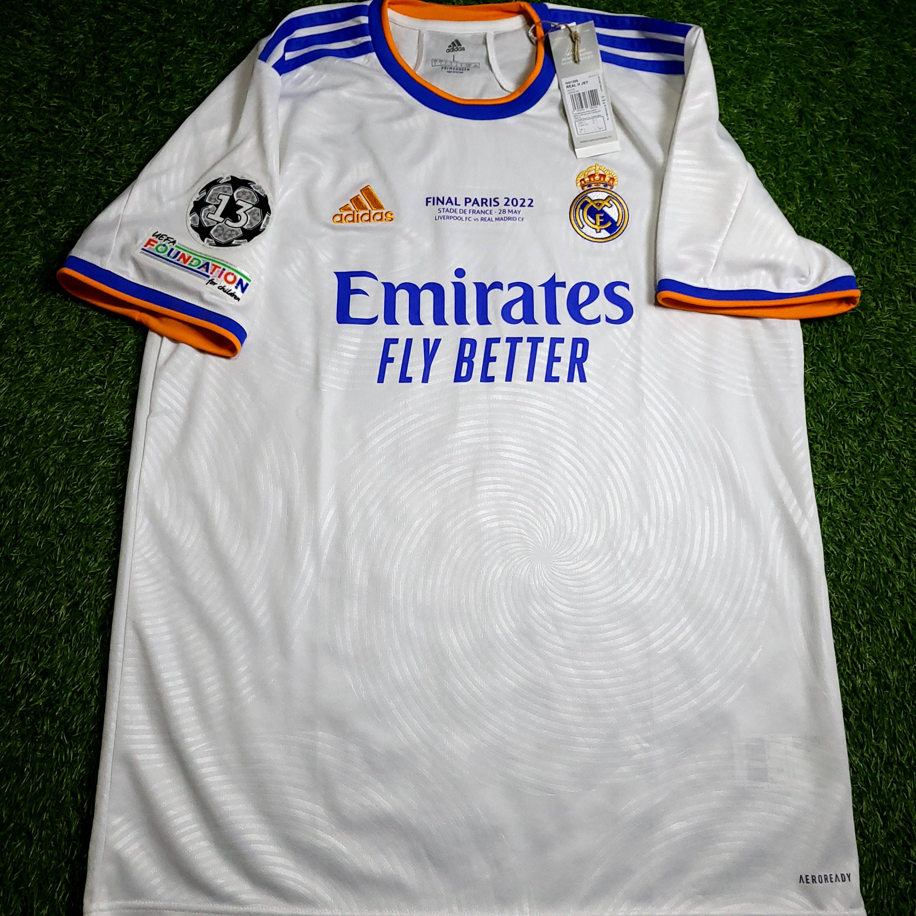 Benzema Real Madrid 2021 2022 UEFA FINAL Soccer Jersey BNWT L SKU