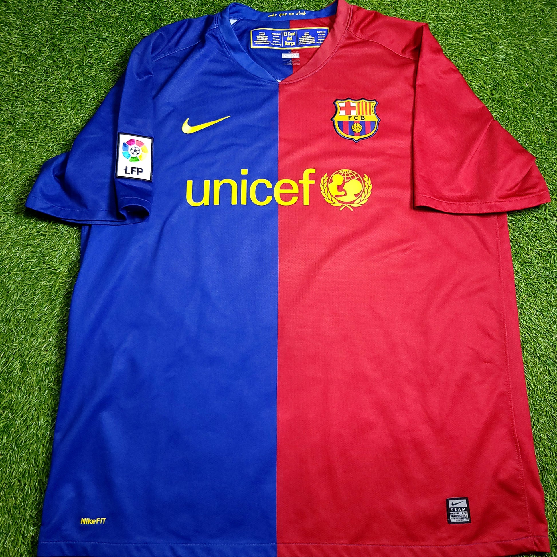 Messi Barcelona TREBLE 2008 2009 Soccer Jersey XL SKU# 286784-655 - ForeverSoccerJerseys