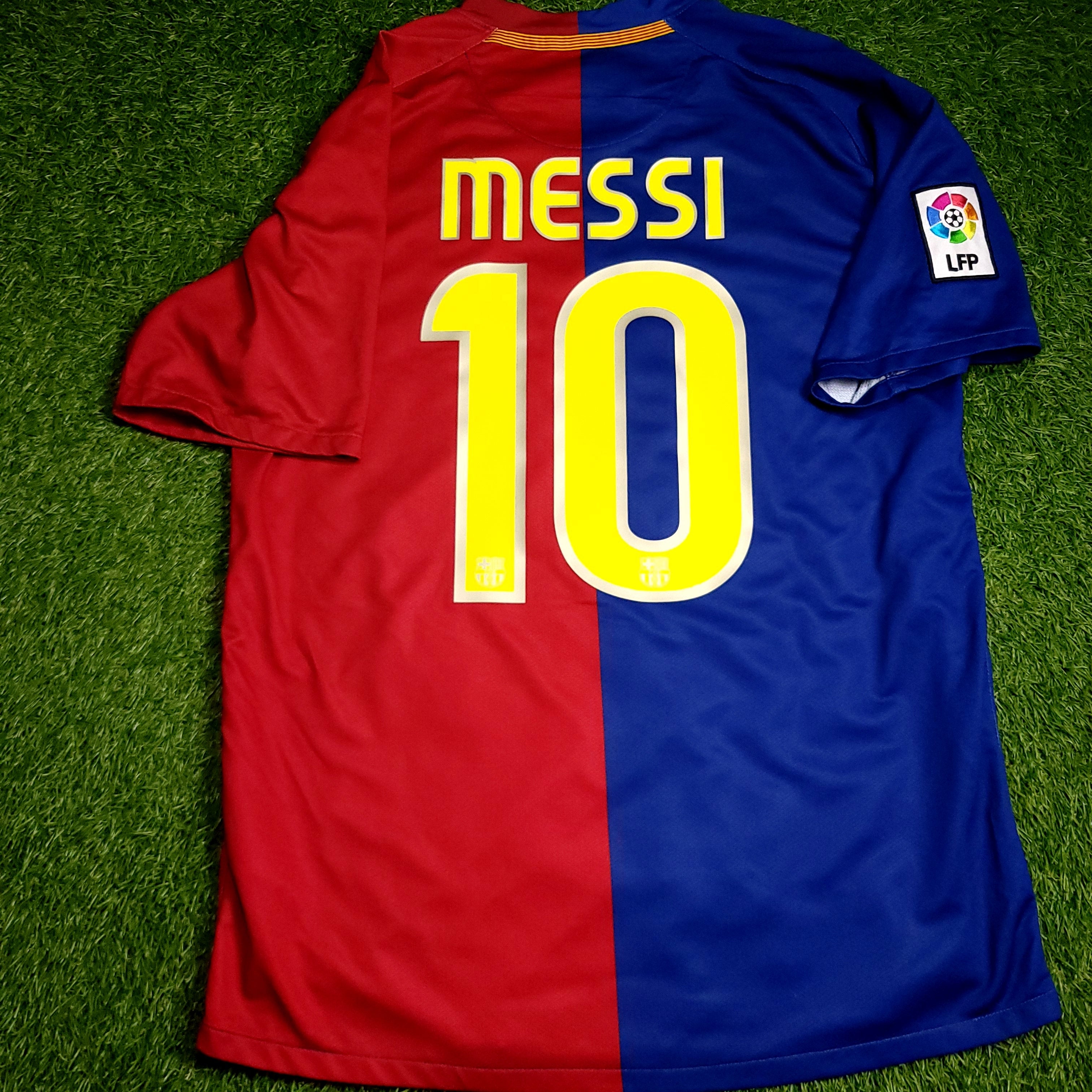 Messi Barcelona TREBLE SEASON 2008 2009 Soccer Jersey M SKU