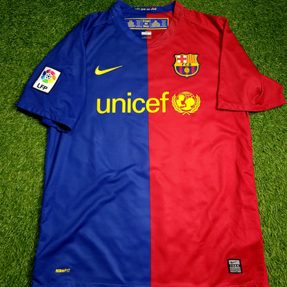 Messi Barcelona TREBLE SEASON 2008 2009 Soccer Jersey M SKU# 286784-655 - ForeverSoccerJerseys