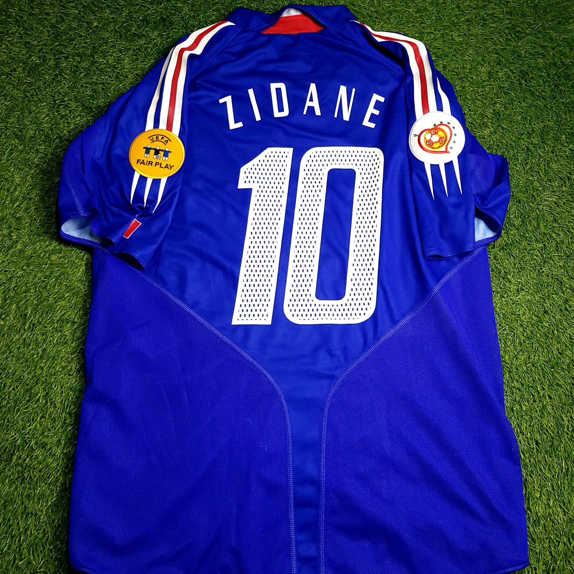 Zidane France 2004 EURO CUP PLAYER ISSUE Soccer Jersey L SKU# 600397 - ForeverSoccerJerseys