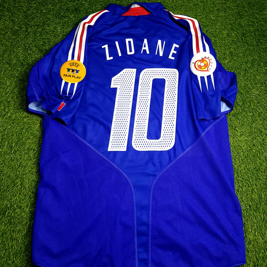 Zidane France 2004 EURO CUP PLAYER ISSUE Soccer Jersey L SKU# 600397