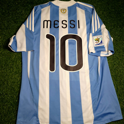 Messi Argentina 2010 WORLD CUP Soccer Jersey L SKU# P79919 - ForeverSoccerJerseys