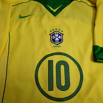 Ronaldinho Brazil 2004 Soccer Jersey M - ForeverSoccerJerseys
