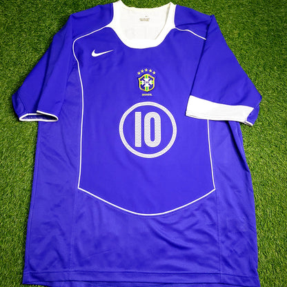 Ronaldinho Nike Brazil 2004 Away Soccer Jersey M - ForeverSoccerJerseys