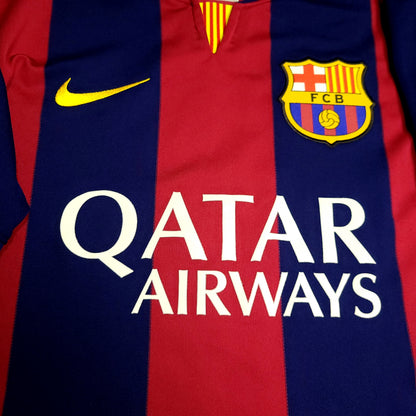 Suarez Barcelona 2014 2015 TREBLE Soccer Jersey M SKU# 610594-422 - ForeverSoccerJerseys
