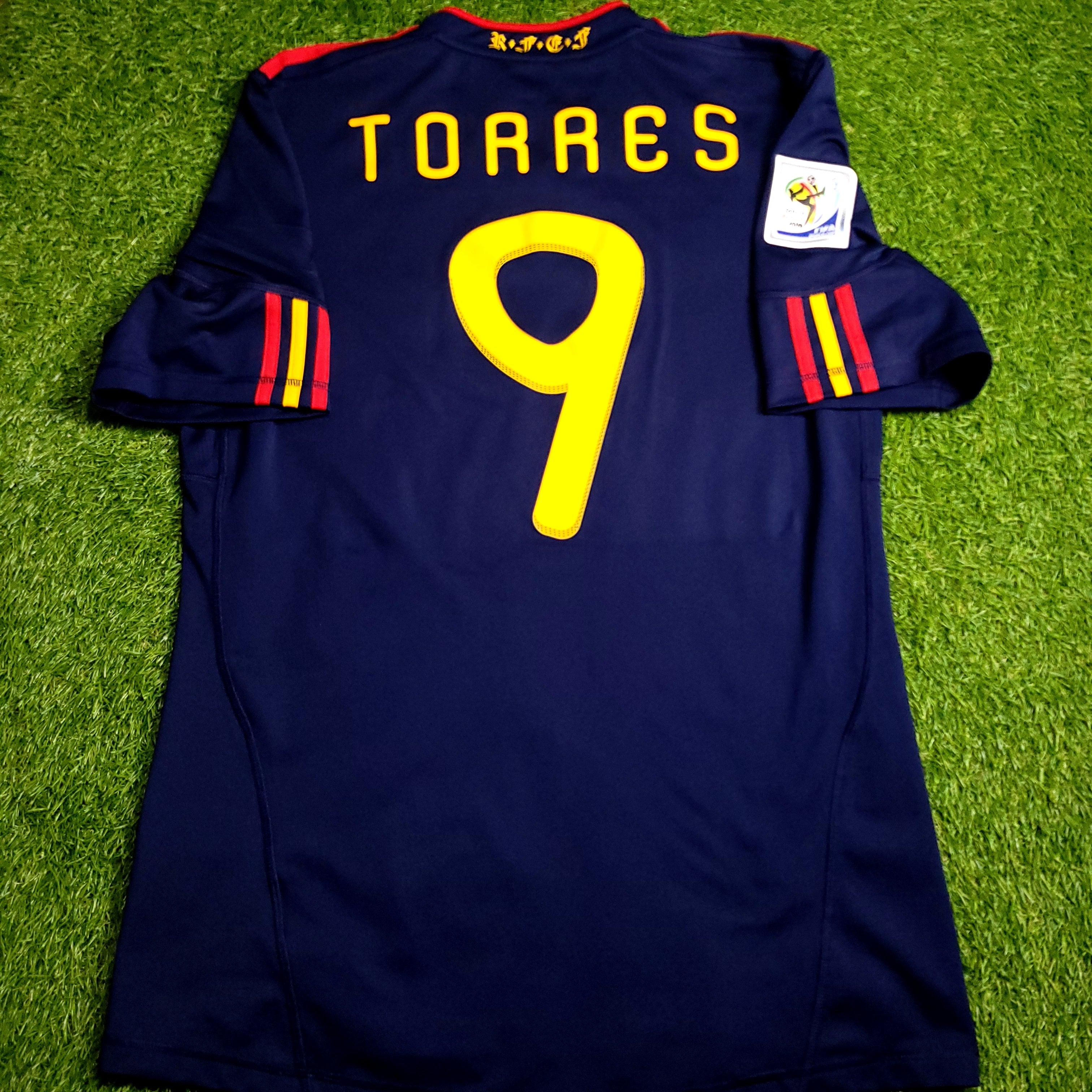 Torres Spain 2010 WORLD CUP Final Away Soccer Jersey M SKU# P47896